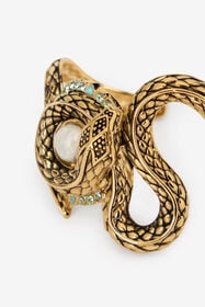 RC Inlaid Brass Serpent Bracelet GOLD/IVORY/CRYSTAL WQG006-AM127