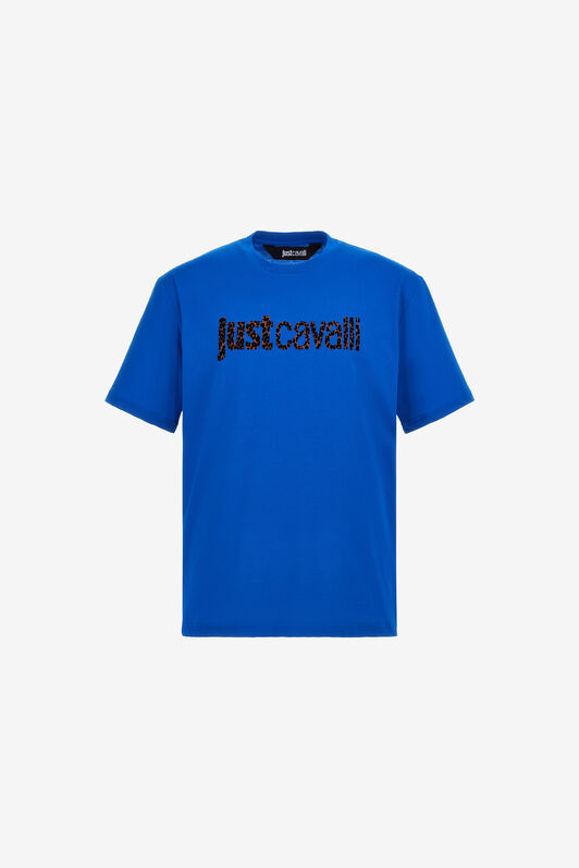 JC Just Cavalli Logo T-Shirt JC Just Cavalli Logo T-Shirt Blau RRT925-RR187