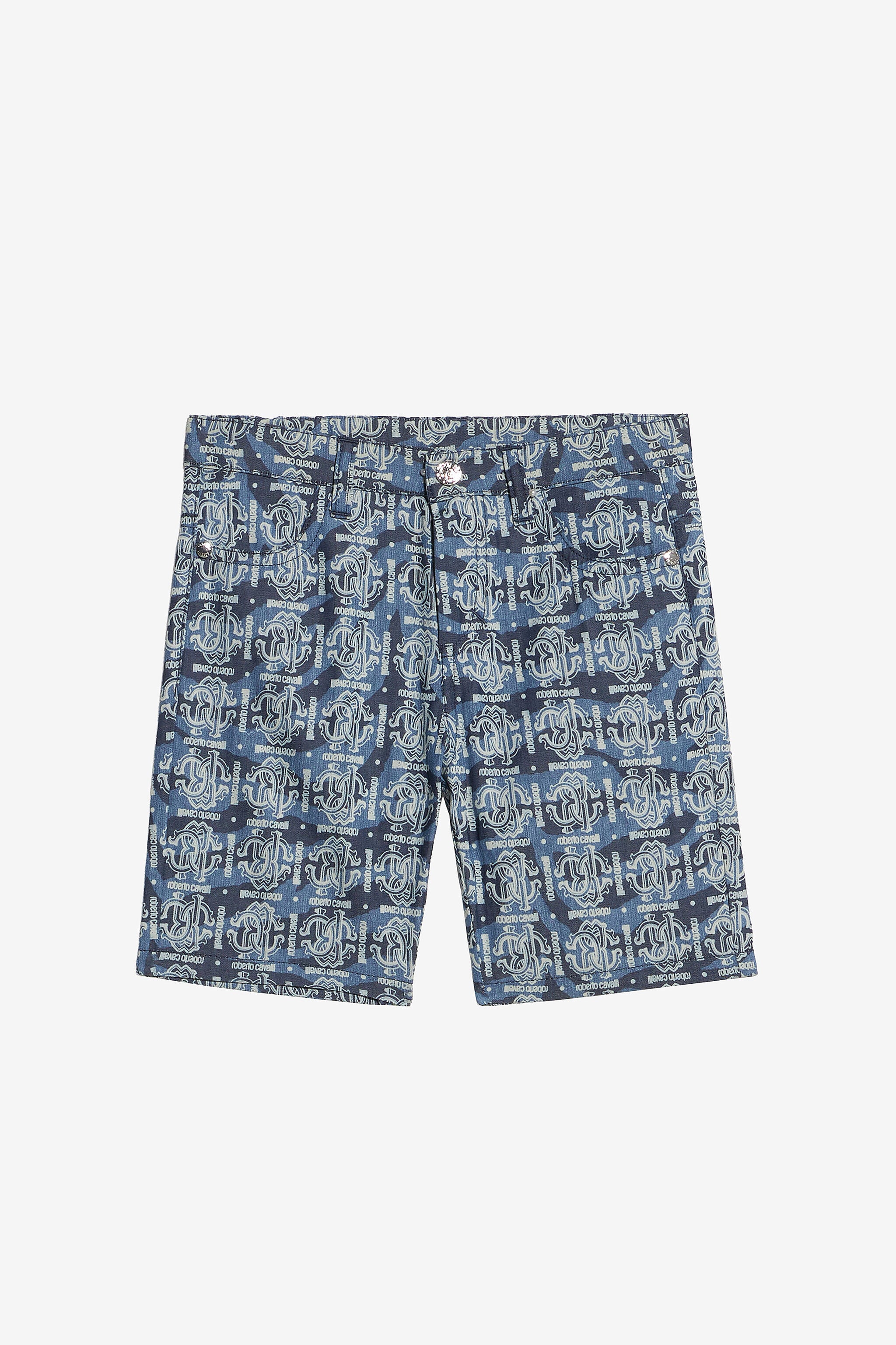 JU Denim Shorts With RC Monogram Blue UJJ209-DYO44
