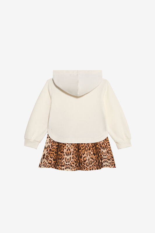 JU Leopard Print Hoodie Dress JU Leopard Print Hoodie Dress MILKY WHITE VJT115-CF050