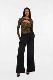 JC Leopard Skin Print Top with Cut-Out VERDE 185 VFT208-VF331