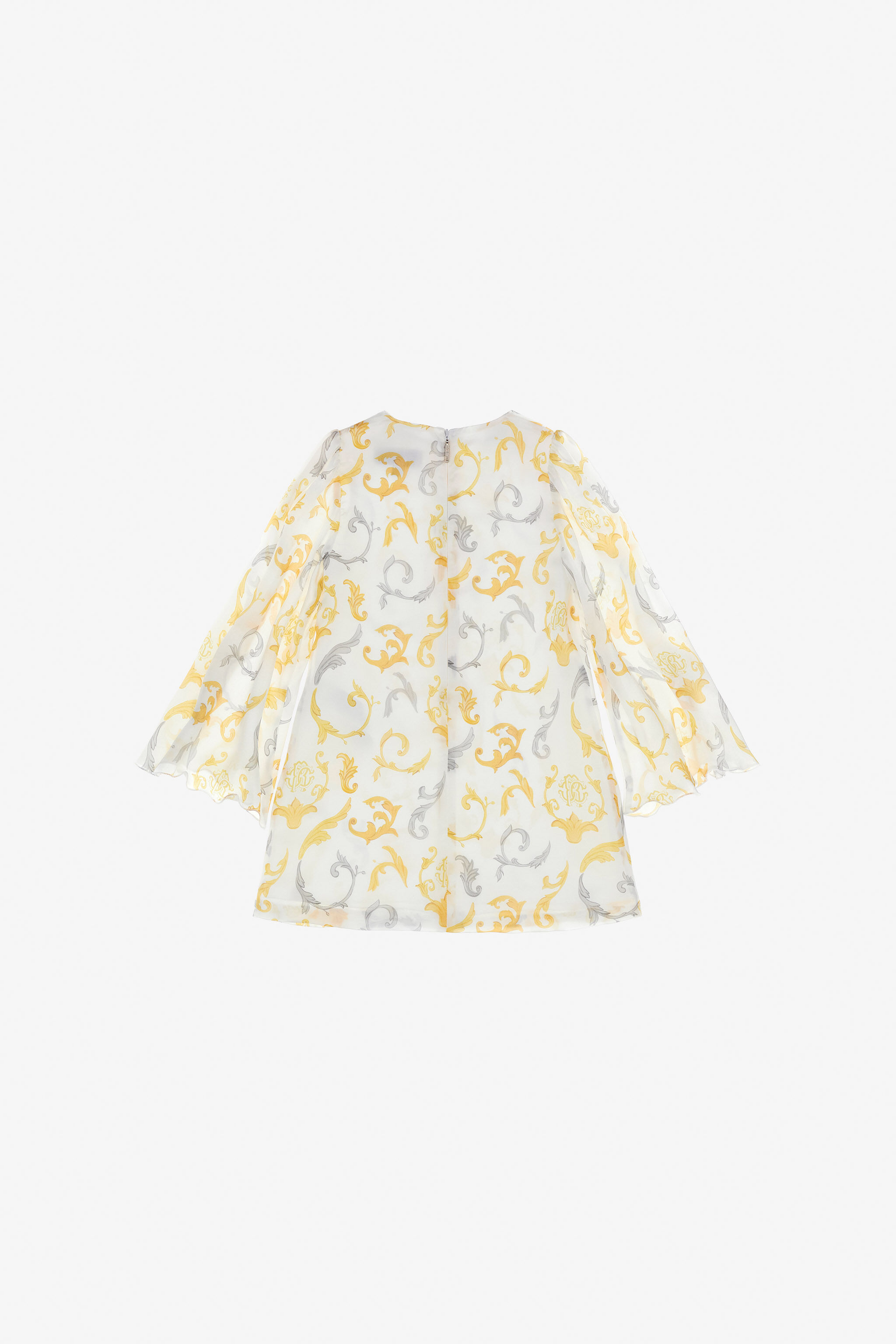 JU Golden Swirl Chiffon Dress White SJT175-2NL95