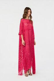 RC Pink Caftan With Tone-On-Tone Animal Print CHERRY SOW00G-VI044
