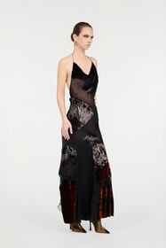 RC Long Black Dress With Marine Print Black VWT142-VL066
