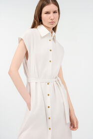 RC Hemdblusenkleid Mit Gürtel Weiß VKT105-CH033