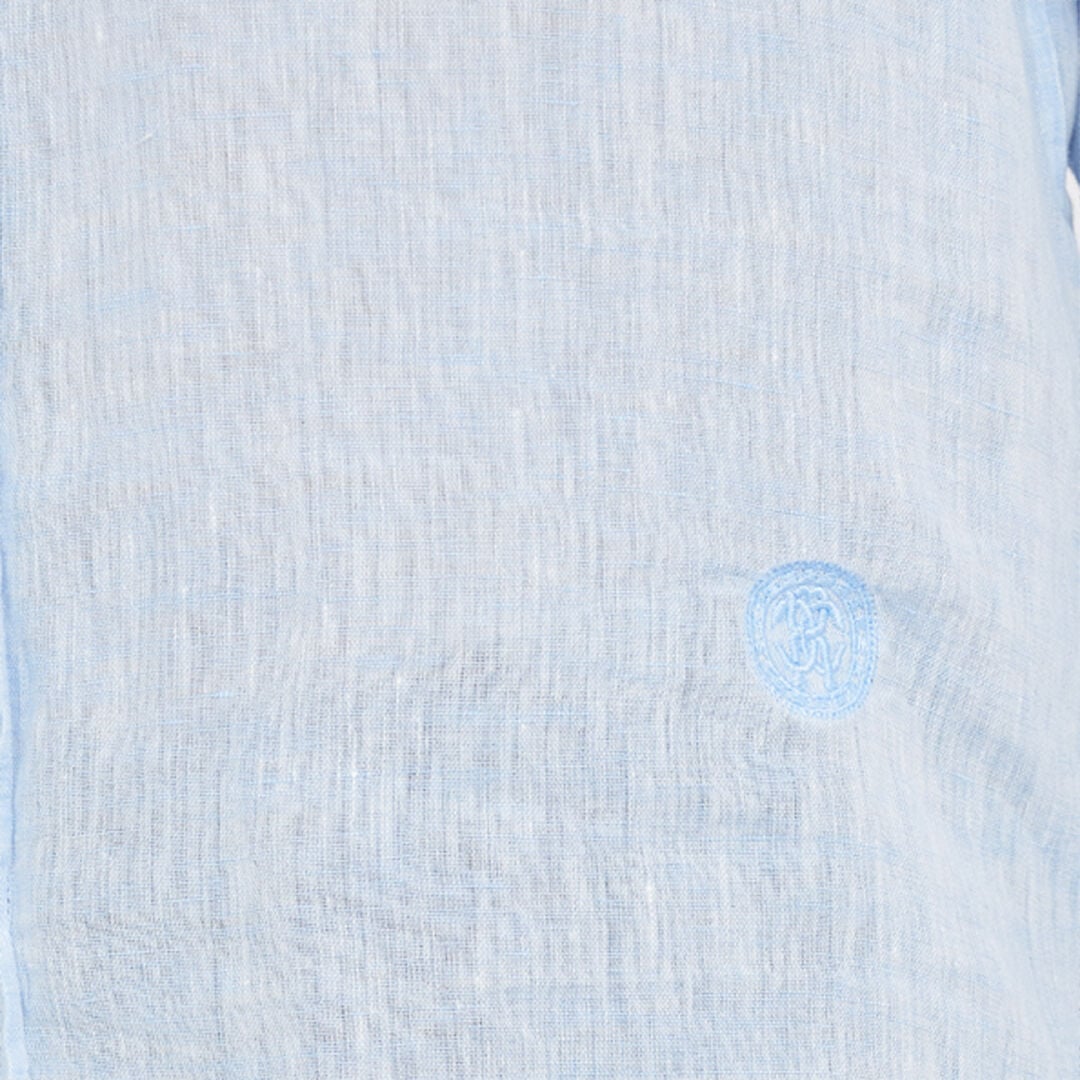 RC Hellblaues Leinenhemd mit Button-Down-Kragen RC Hellblaues Leinenhemd mit Button-Down-Kragen LIGHT BLUE QOT70I-LG018