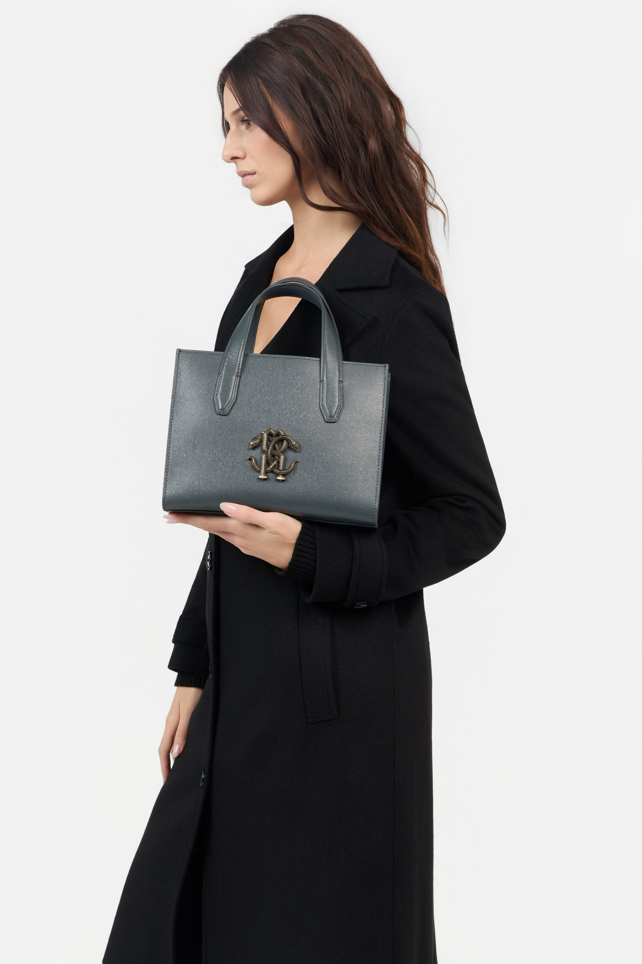 RC Slate Grey Shoulder Bag With RC Monogram RC Slate Grey Shoulder Bag With RC Monogram ANTHRACITE TOB00A-PZC11