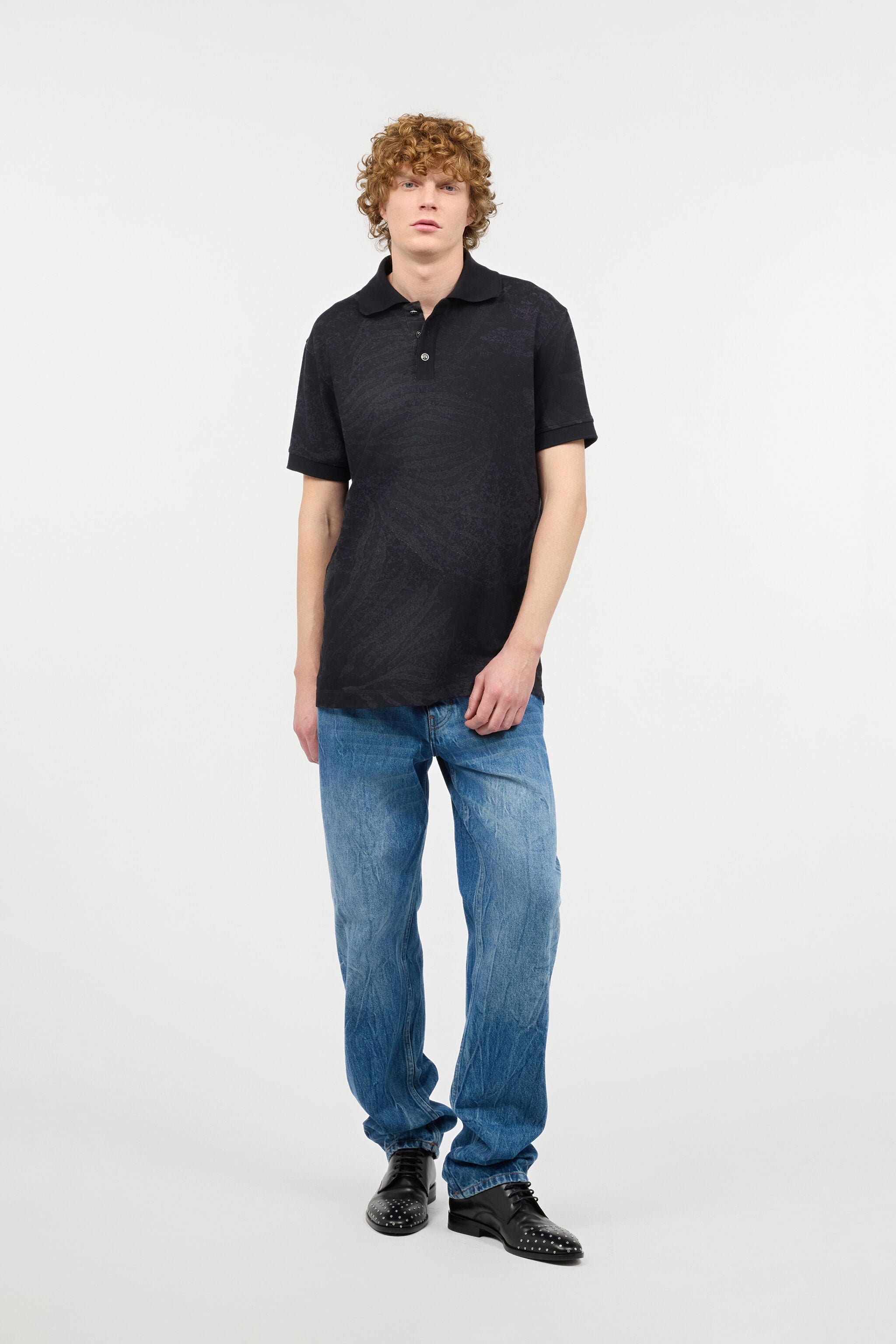 RC Polo Shirt With Animal Print RC Polo Shirt With Animal Print Black URT64J-XKN54