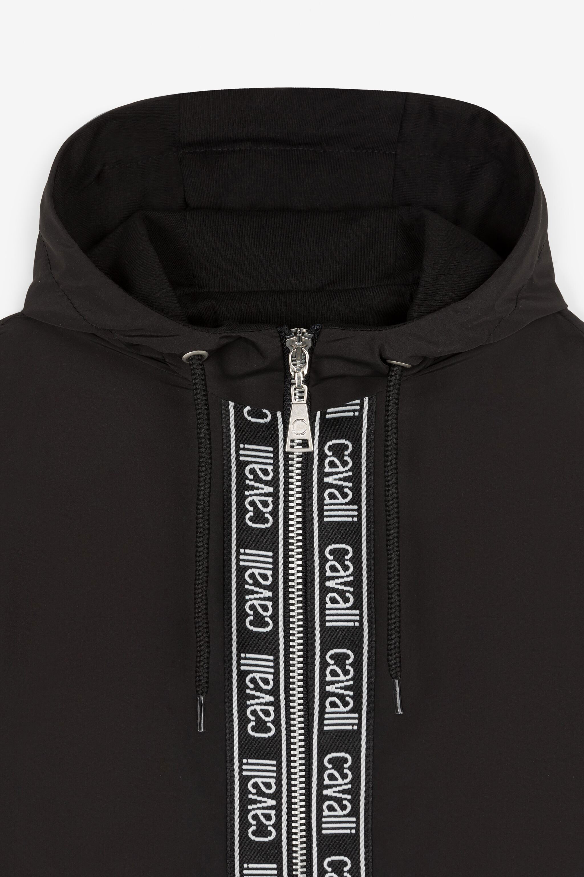 JU Logo-Stripe Hooded Jacket JU Logo-Stripe Hooded Jacket Black OJT411-FT169
