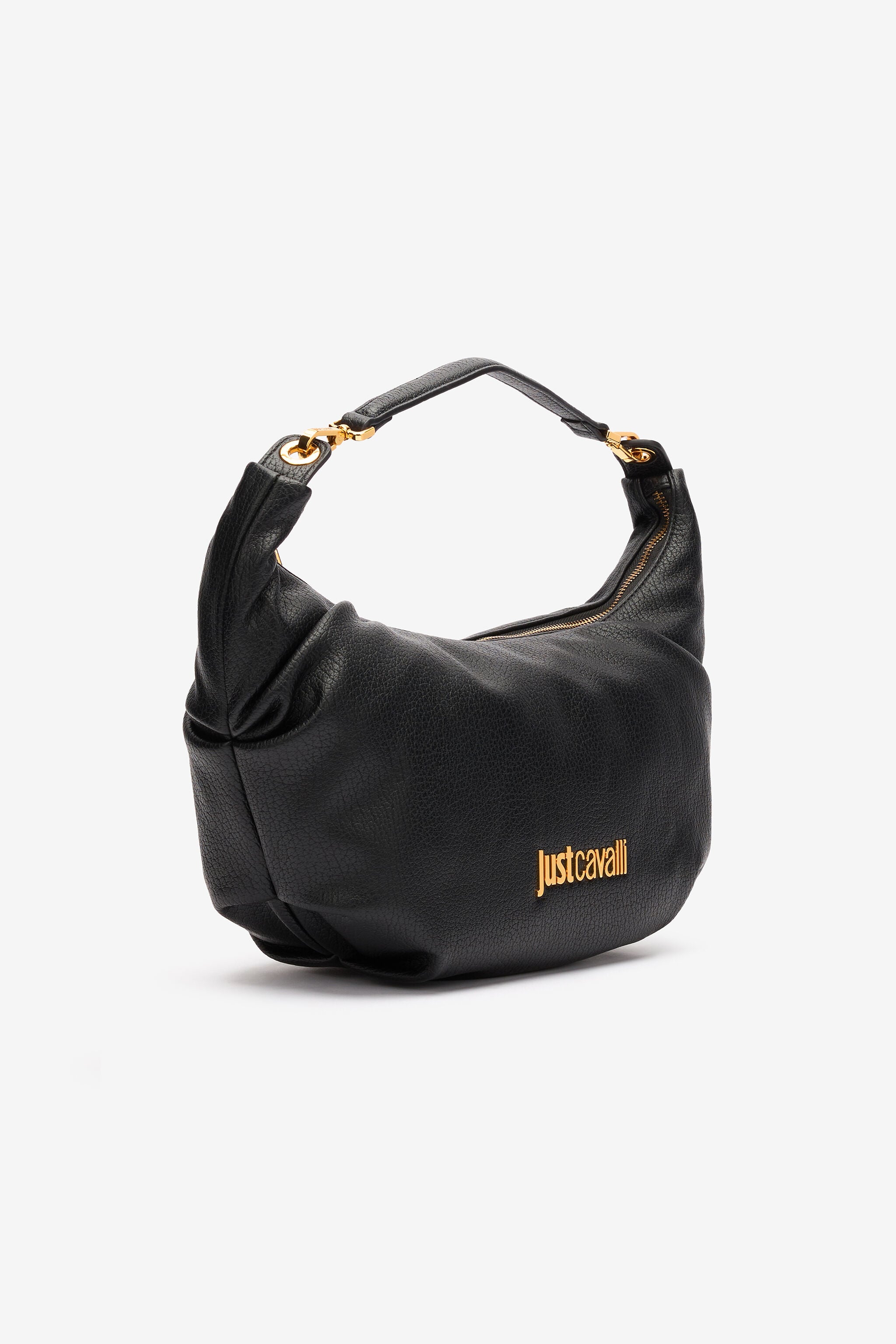 JC Soft Hobo Bag With Logo BLACK UFB059-UF428