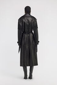 RC Trench en Cuir à Franges Noir TKP500-PN002