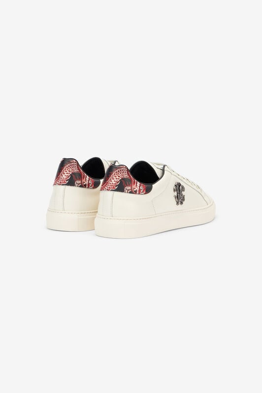 RC Elfenbeinfarbene Low Top Sneaker Aus Leder RC Elfenbeinfarbene Low Top Sneaker Aus Leder BIANCO/ST:DRAGONE SRS009-PZB15