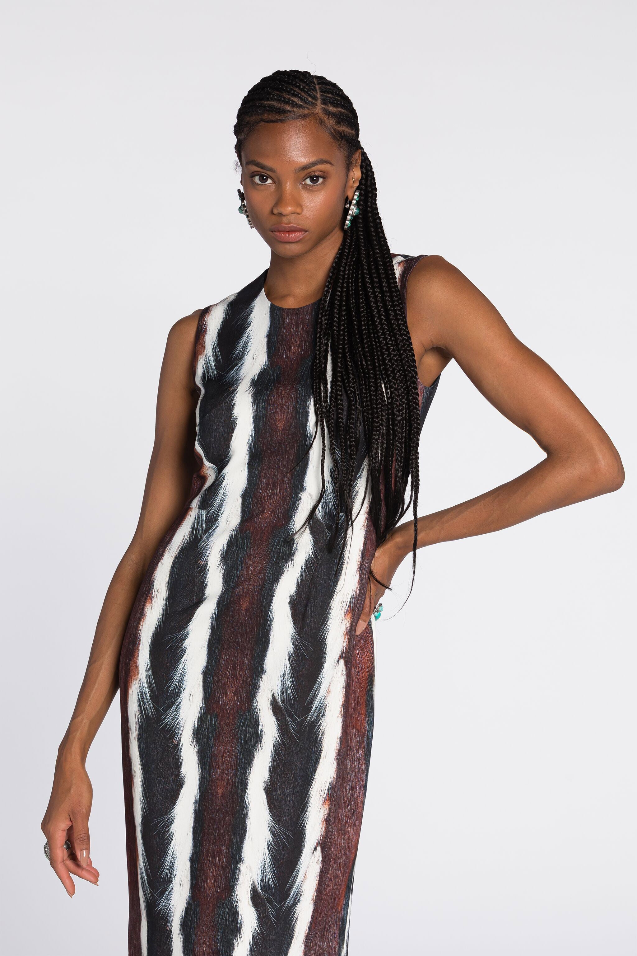 RC Kleid mit Animal-Print RC Kleid mit Animal-Print Dunkelbraun/Weiß RKT143-ORH05