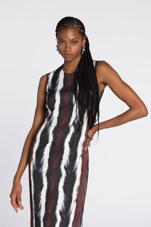 RC Kleid mit Animal-Print RC Kleid mit Animal-Print Dunkelbraun/Weiß RKT143-ORH05