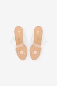 JC Nude Mules With Geometric Heel WHITE UFS063-UF385