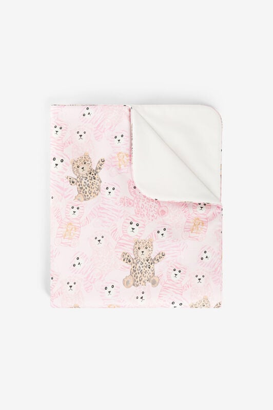JU Coperta con Monogram RC e stampa Teddy Bear JU Coperta con Monogram RC e stampa Teddy Bear Rosa RJT815-JFG79