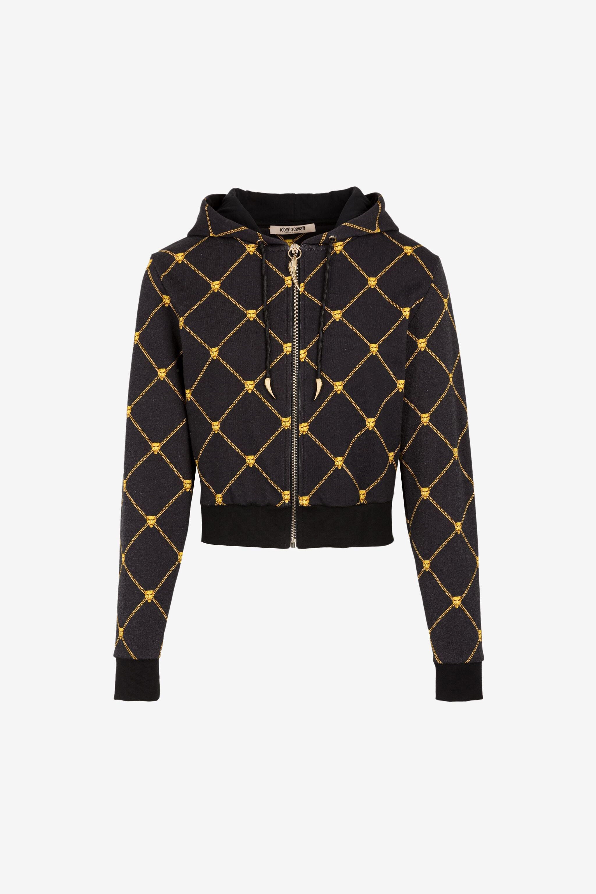 RC Hoodie mit Pantherkopf und Ketten-Print RC Hoodie mit Pantherkopf und Ketten-Print ORO/NERO/CRY PKT68D-5OE58