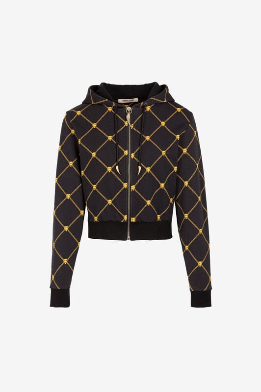 RC Hoodie mit Pantherkopf und Ketten-Print RC Hoodie mit Pantherkopf und Ketten-Print ORO/NERO/CRY PKT68D-5OE58
