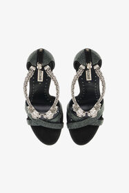 RC Panther-head high-heel sandals Black OQS032-PCS01