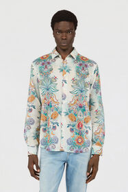 JC Camisa Con Estampado Tropical Garden TURCHESE CHIRO WFM016-WF164