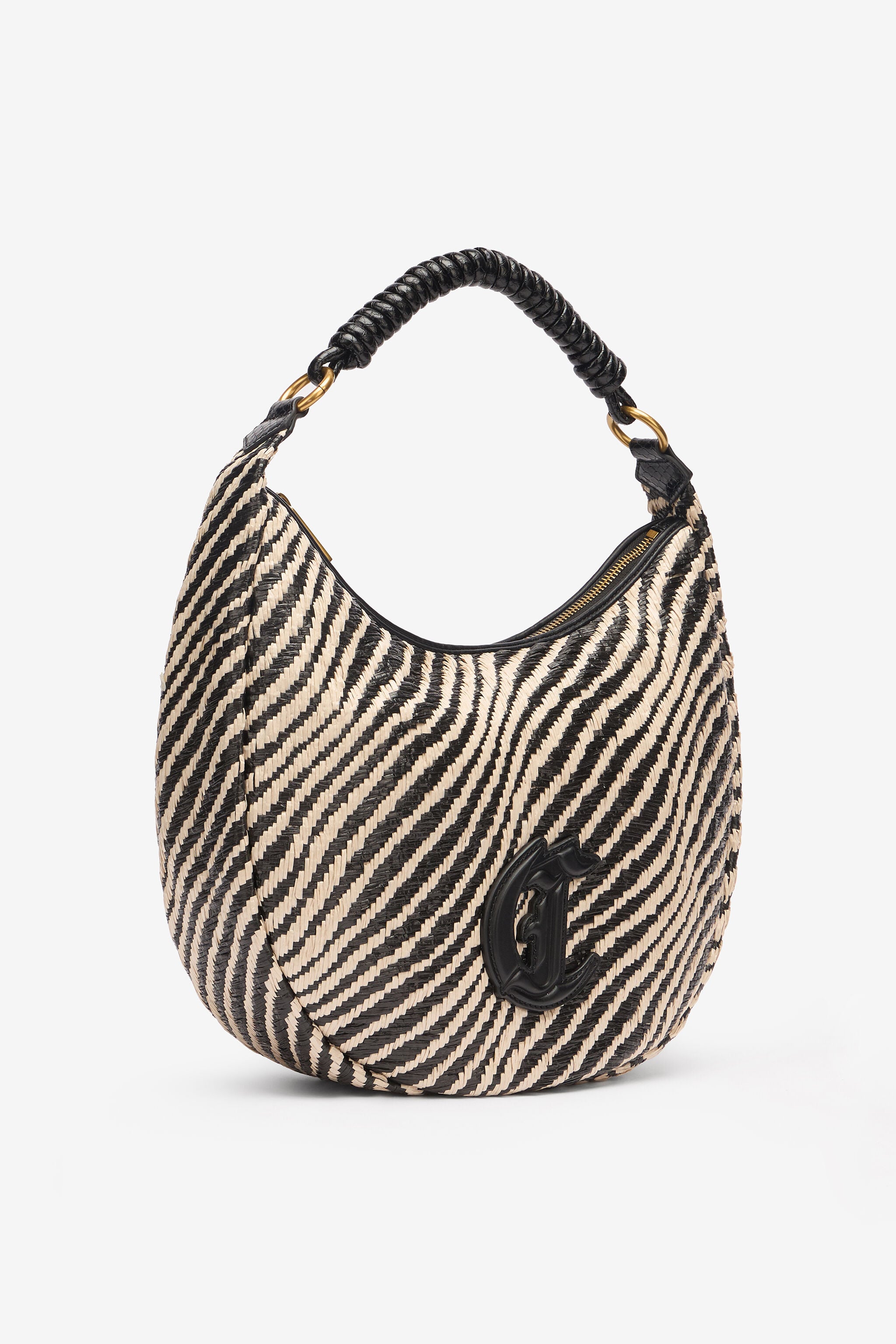 JC Hobo Bag With Tiger Skin Print JC Hobo Bag With Tiger Skin Print Ivory/Black UFB116-UF485