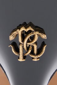 RC Sandalo In Pelle Verniciata Nera Con Monogram RC Nero UWS022-PZV00