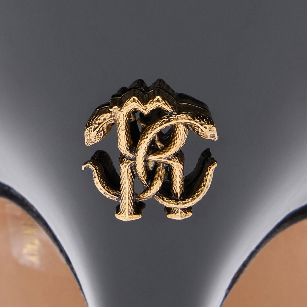 RC Black Patent Leather Sandal With RC Monogram RC Black Patent Leather Sandal With RC Monogram Black UWS022-PZV00