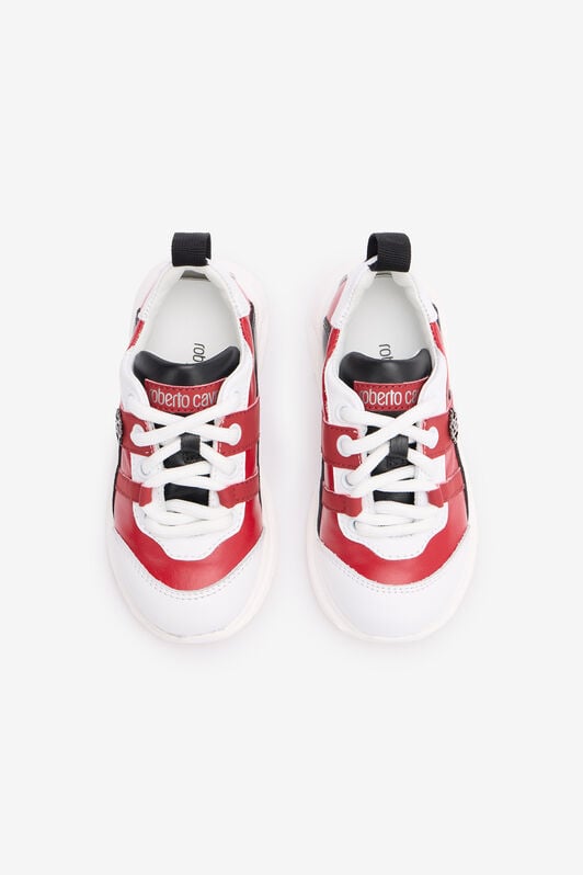JU Color-Block Sneakers With RC Monogram JU Color-Block Sneakers With RC Monogram RED/WHITE/BLACK 6 TJS02A-PZJ42