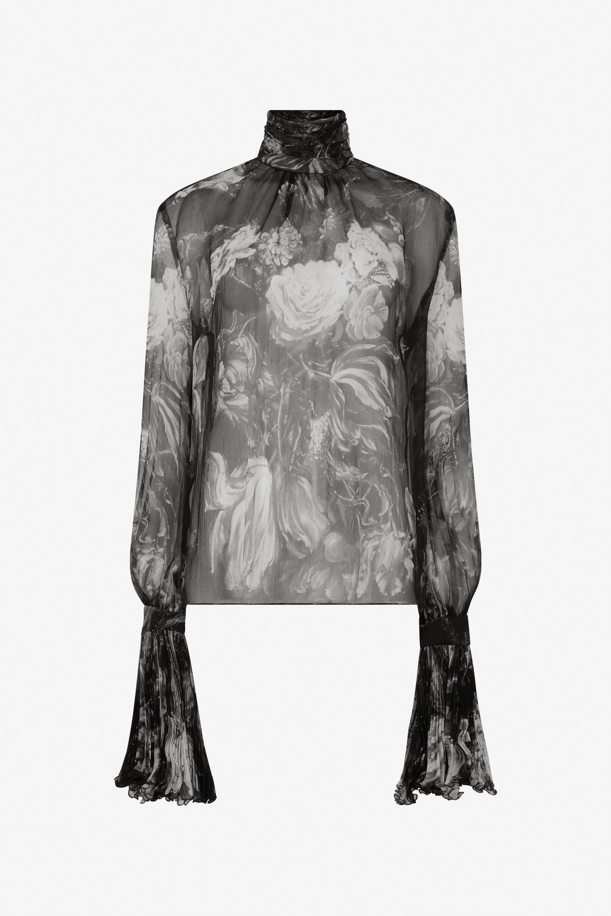 RC Blusa in seta con stampa Fiammingo Flowers RC Blusa in seta con stampa Fiammingo Flowers BLACK/GREY XWT702-CKT77