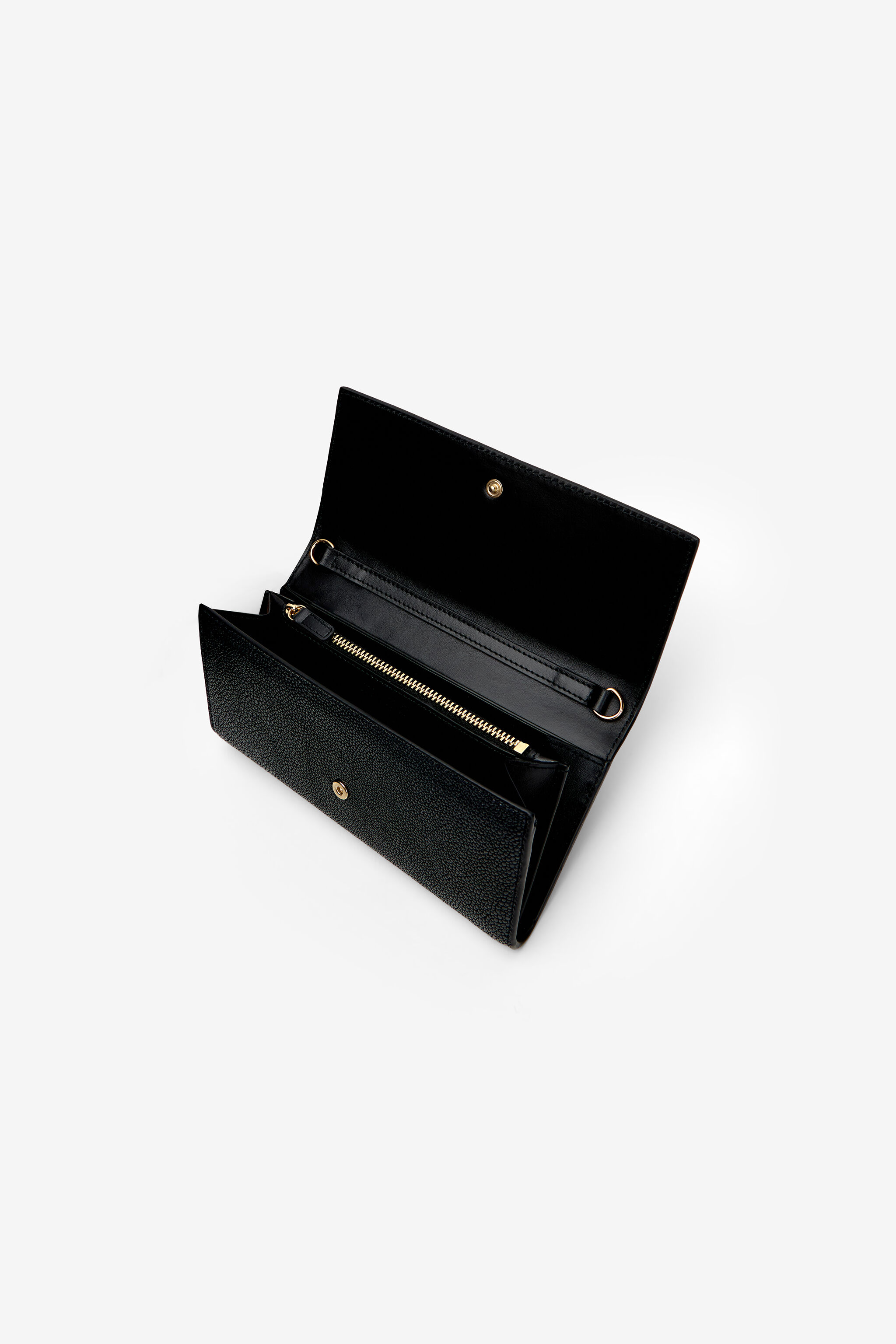 RC Portefeuille Serpentine En Cuir Avec Chaîne RC Portefeuille Serpentine En Cuir Avec Chaîne BLACK WKA017-PZI07
