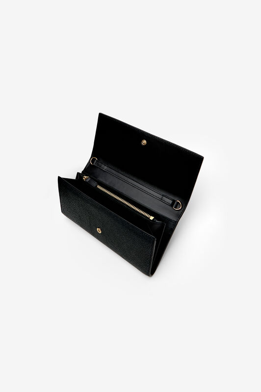 RC Portefeuille Serpentine En Cuir Avec Chaîne RC Portefeuille Serpentine En Cuir Avec Chaîne BLACK WKA017-PZI07