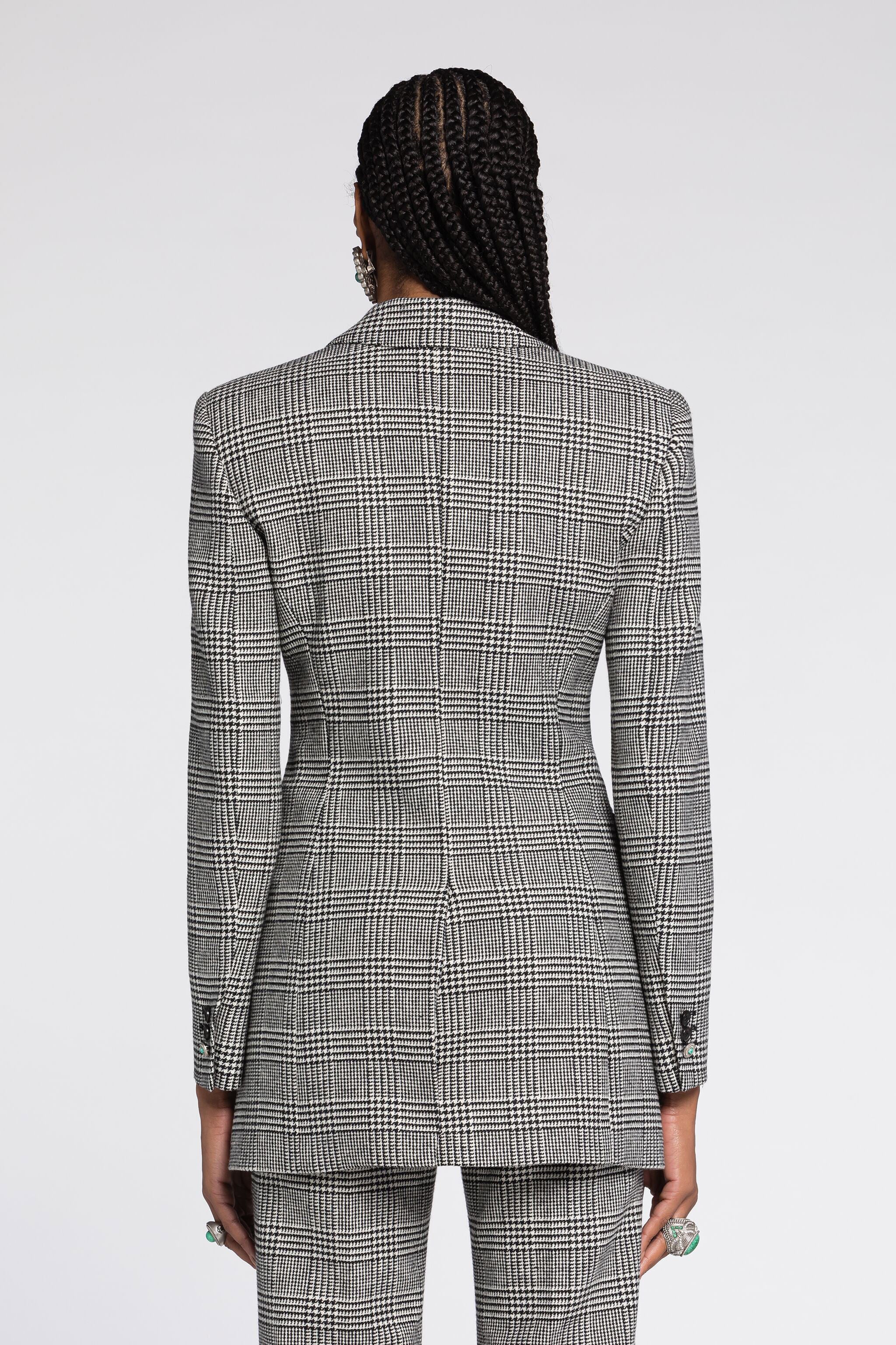 RC Houndstooth Single-Breasted Blazer RC Houndstooth Single-Breasted Blazer Black/White RKT405-GA007