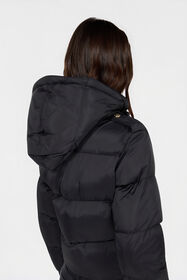 JC Black Puffer Jacket with Belt BLACK VFT311-VF461