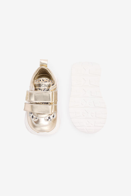 JU Laminated Sneakers With Jaguar Skin Inserts JU Laminated Sneakers With Jaguar Skin Inserts GOLD/JAGUAR TJS00S-PZJ49