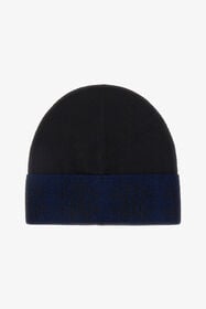 RC Cappello Beanie Nero in Lana con Fascia Logo Blu scuro NOZ00E-MQ014