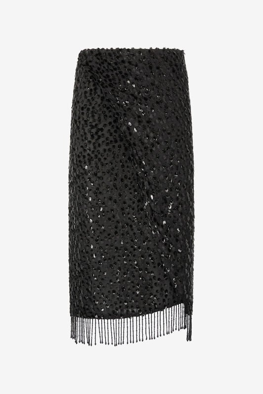 RC Skirt With Beaded Hem RC Skirt With Beaded Hem Black UKR304-FC004