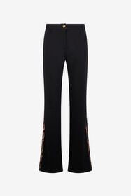 RC Black Flare Trousers Leopard Side Panels BLACK TOT20A-FT223