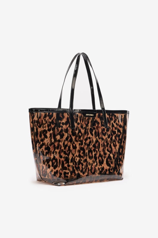 JC Animal-Print Tote Bag With Clutch JC Animal-Print Tote Bag With Clutch Light brown UFB119-UF488