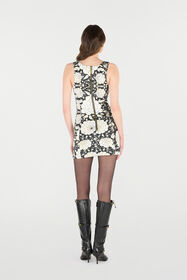 RC Mini Dress With All-Over Floral Print Black/White VQJ150-DAP71