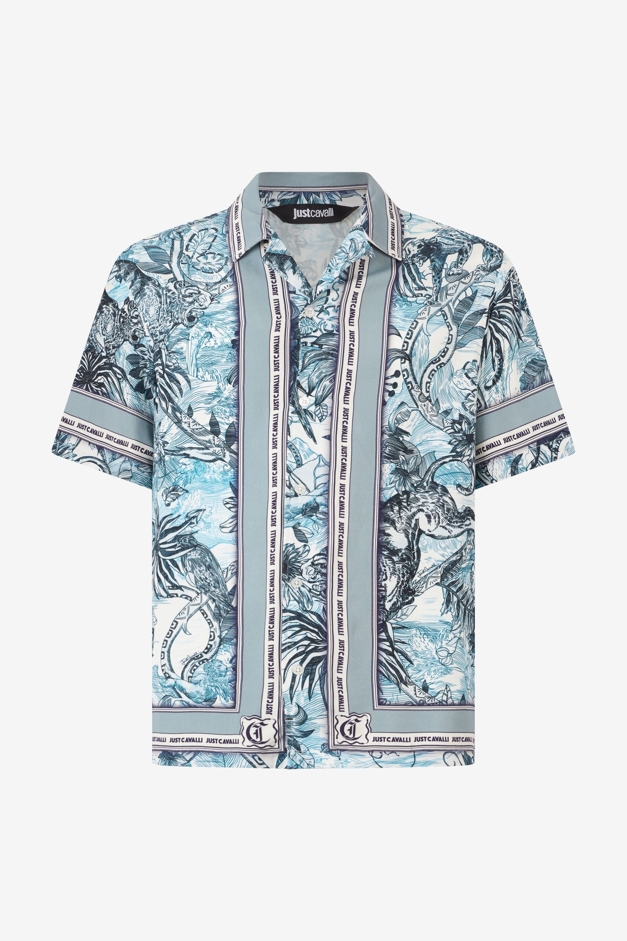 JC Camicia Con Stampa Jungle JC Camicia Con Stampa Jungle Azzurro UFM002-UF097