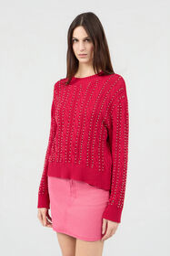 RC Red Studded Cable-Knit Sweater CHERRY SOM60D-MG008
