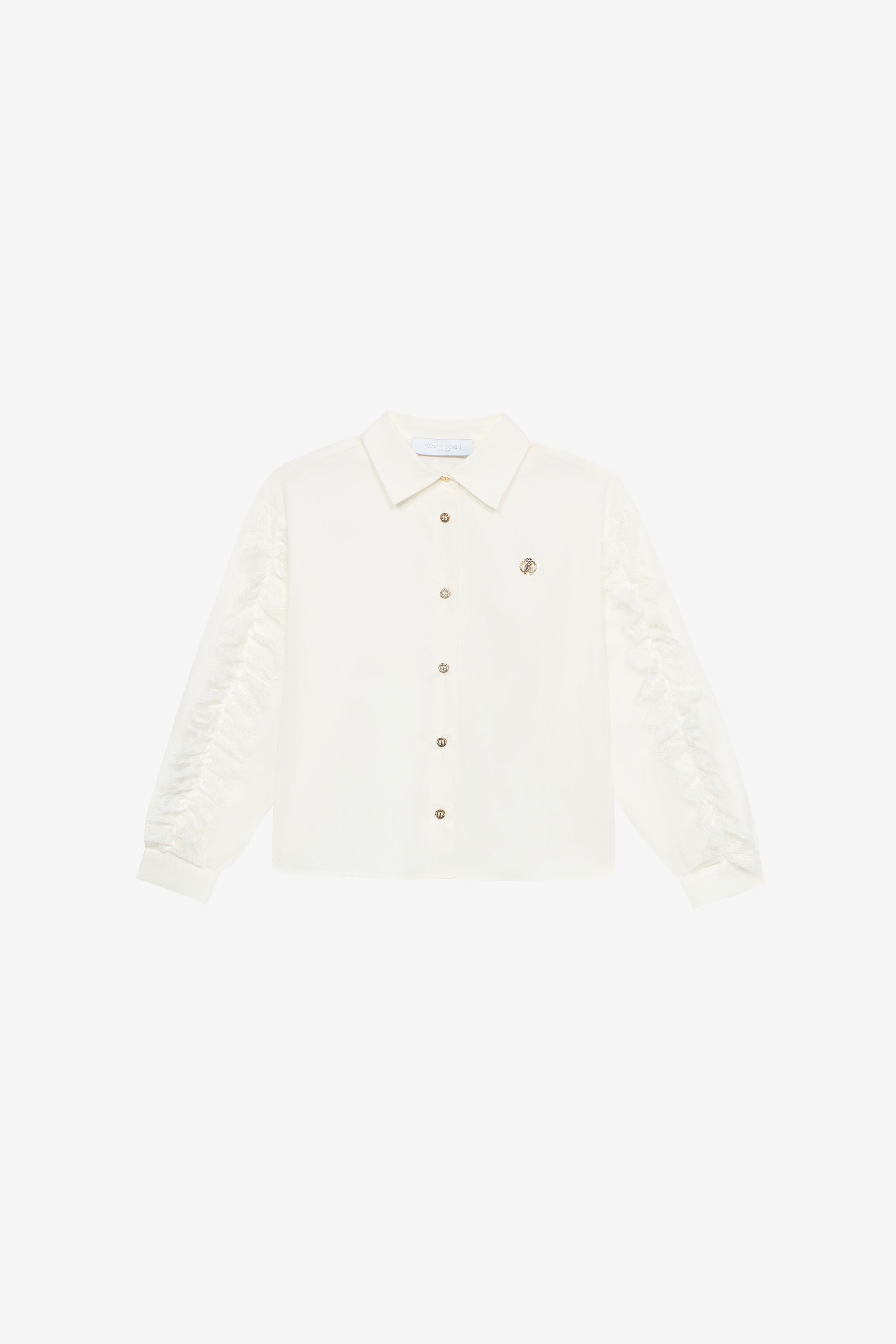 JU Shirt With Golden RC Monogram JU Shirt With Golden RC Monogram White UJT72B-CH004