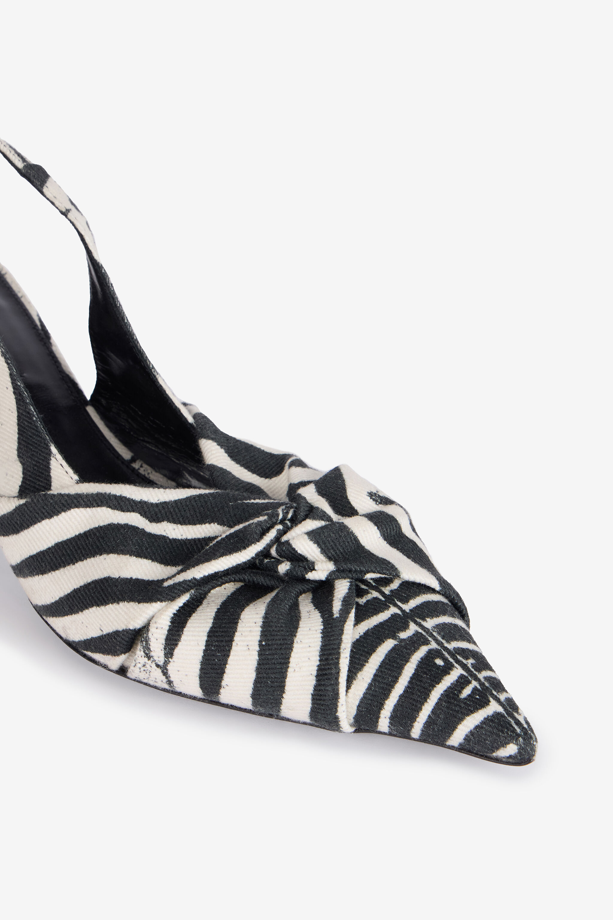 RC Zebra Print Slingbacks With Knotted Detail RC Zebra Print Slingbacks With Knotted Detail Black/White UKS012-SMC77