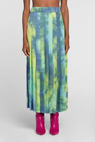 RC Gonna lunga tie-dye plissettata Verde chiaro/Azzurro QKT338-RK007