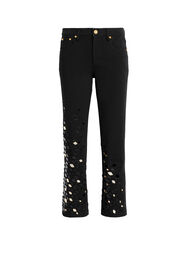 RC Mirror Snake Embroidery Jeans BLACK IQJ227-DE005