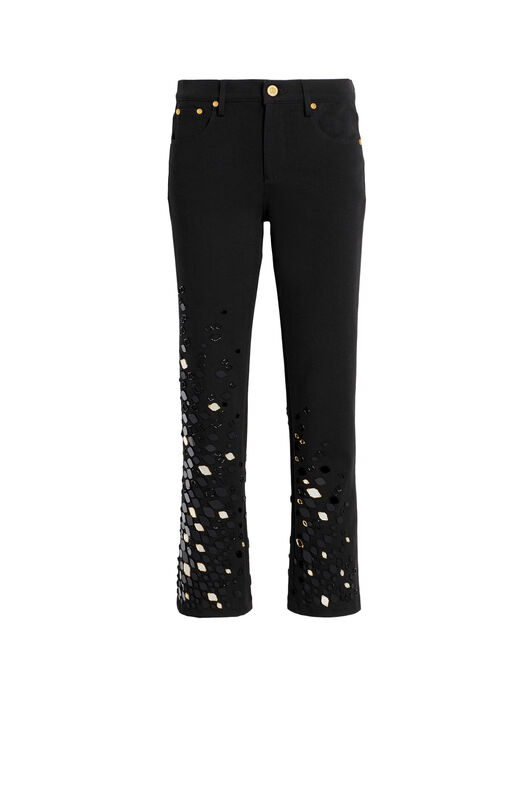 RC Mirror Snake Embroidery Jeans BLACK IQJ227-DE005