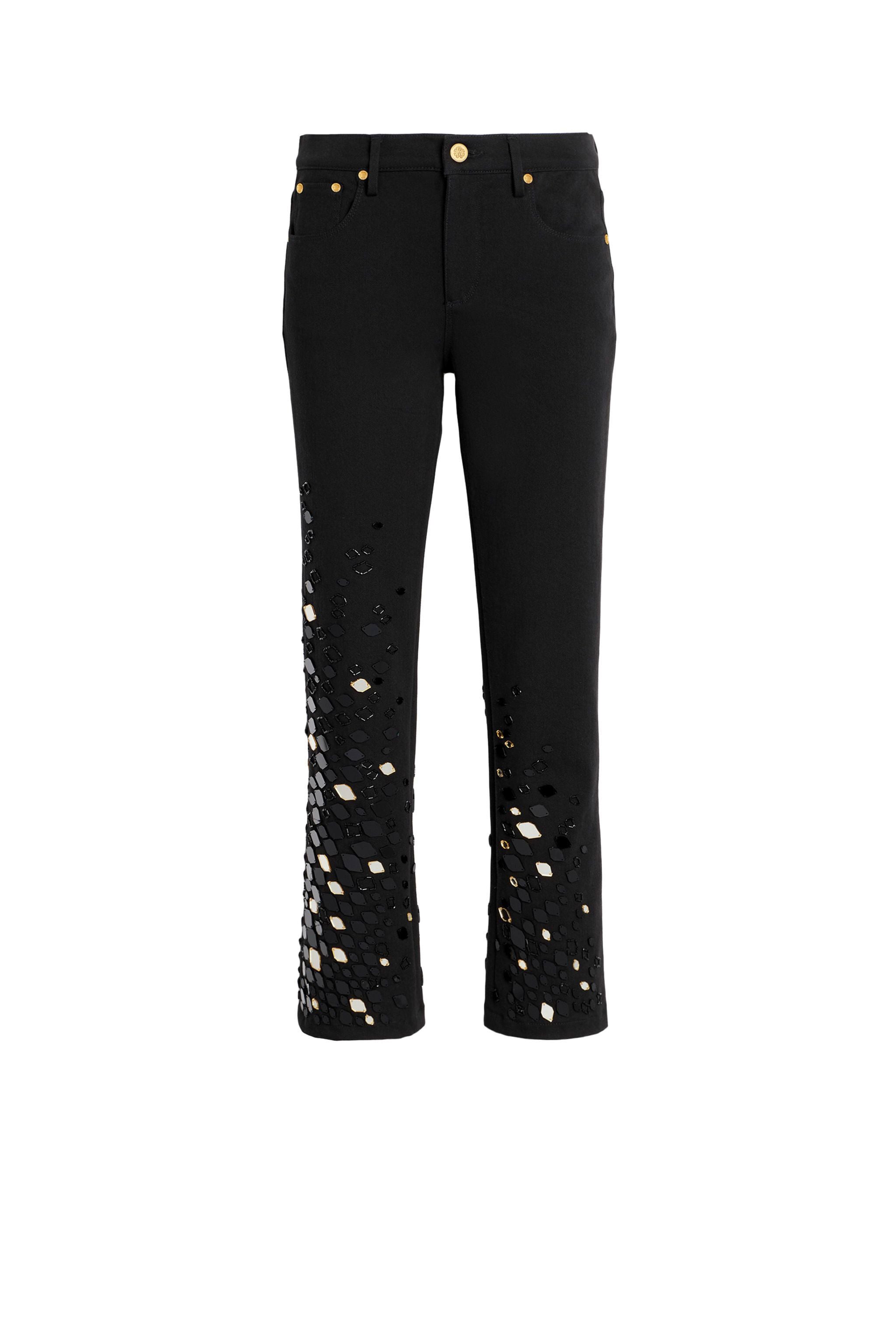 RC Mirror Snake Embroidery Jeans BLACK IQJ227-DE005