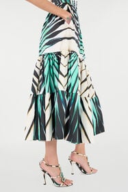 RC Ray Of Sea Print Cotton Midi Skirt Light blue VKT300-RLM33