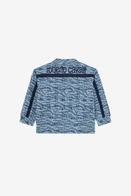 JU Monogram RC Print Zip-Up Sweatshirt LIGHT BLUE/DARK BLUE UJT68E-5OO44