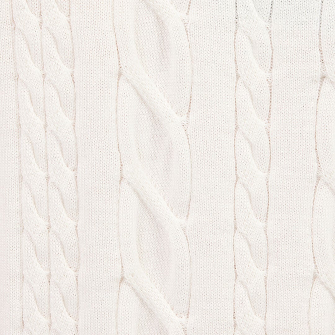 RC White Cable Knit Polo Shirt RC White Cable Knit Polo Shirt WHITE ROM90E-FEC31